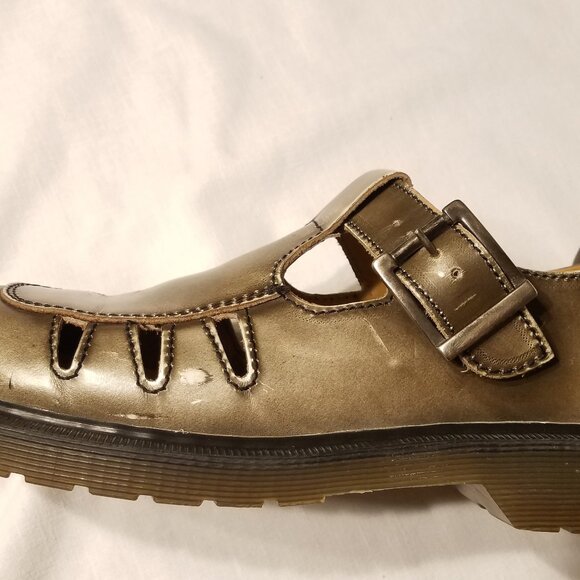 Vtg Doc Dr. Martens Mary Jane UK 5 | US 7 Pewter Silver Made England Goth Punk - Picture 6 of 15